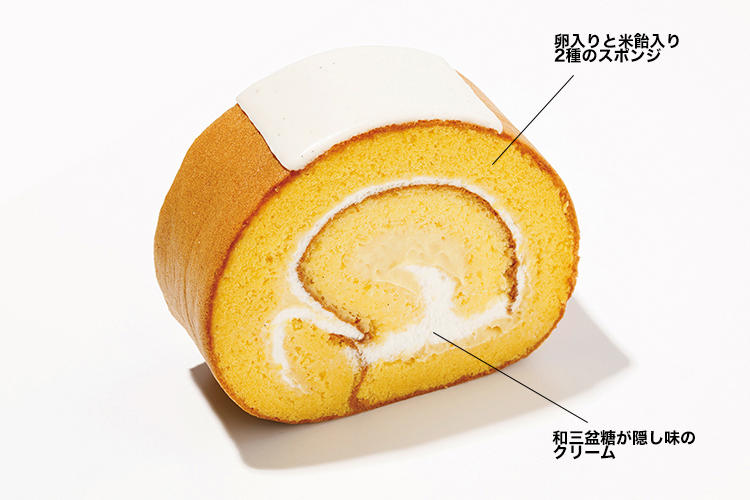 <font size=4><b>パティスリーSATSUKIのロールケーキ</b></font><br /><br /><b>2つの異なる食感が楽しく美味い</b><hr>中島眞介シェフ入魂のスーパーシリーズ。長崎県産太陽卵のスポンジと米飴入りのきめこまかなスポンジの2種で、和三盆を使用した軽い口当たりのブレンドクリームを巻き上げた「スーパークラシックツインロール」800円（ホテルニューオータニ パティスリーSATSUKI）