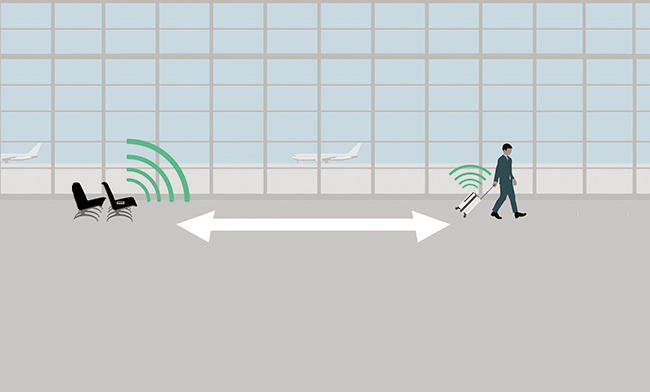 TrackRチップが内蔵されており、スマホとラゲージが一定距離空くとアラートが鳴り、専用のアプリで最新の位置情報も調べることができる。