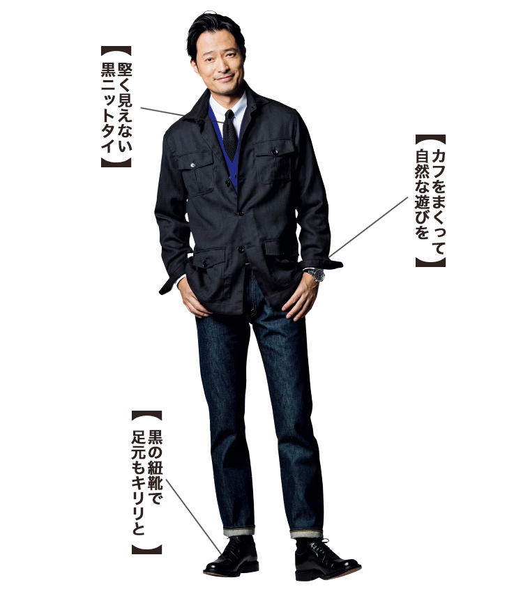 デニム+オーバーシャツ