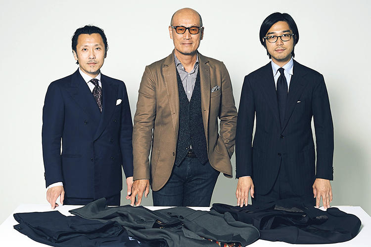 ファッションジャーナリスト 矢部克已さん　ファッションディレクター 森岡 弘さん　MEN'S EX 副編集長 小曽根広光