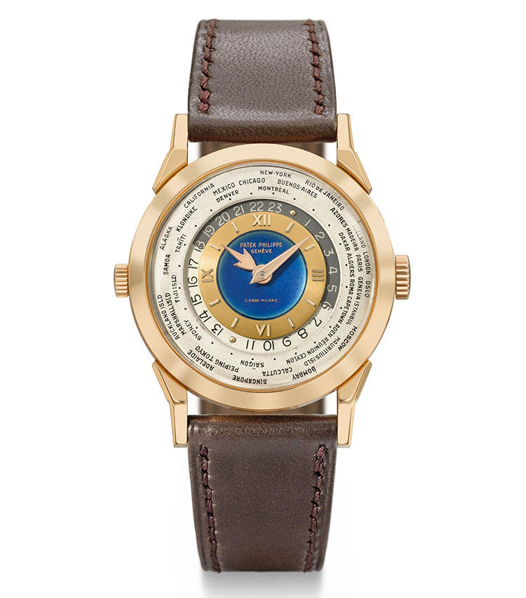 【香港ウォッチオークション出品アイテム】<br><b>PATEK PHILIPPE</b>　パテック フィリップ<br>型番2523　18Kピンクゴールド、ダブルクラウンワールドタイム　1953年製　retailed by Gobbi　<b>エスティメイトUS$ 7,000,000〜14,000,000</b>　※東京プレビューでの展示はありません