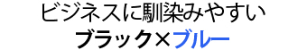 ビジネスに馴染みやすい 「ブラック×ブルー」