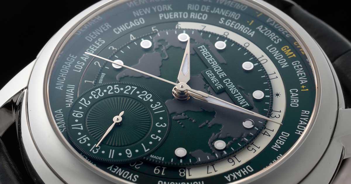 フレデリック・コンスタントの人気ワールドタイマーに旬のグリーン