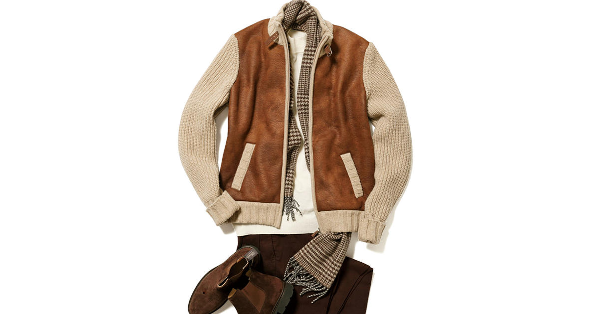 Gran Sasso グランサッソ ニットコンビブルゾン 44 フェイクムートン GLORYGUY & Cachette｜今がちょうど旬なブルゾン! 【Gran Sasso