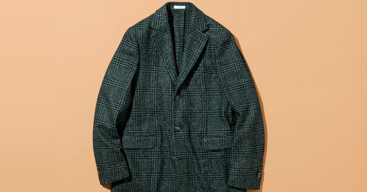 ボリオリ　BOGLIOLI チェスターコート　美品　チェック　一重仕立　Lサイズ ボリオリBOGLIOLI チェスターコート美品チェック一重仕立Lサイズ