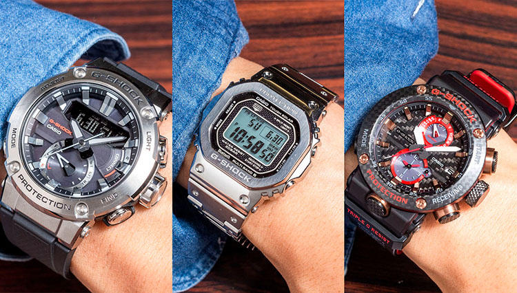 今一番売れているG-SHOCK 10本を腕に乗せてくらべてみた