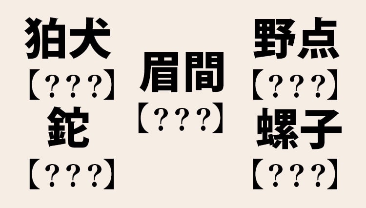 野点、鉈、螺子…これなんて読むの？【大人の漢字テスト】