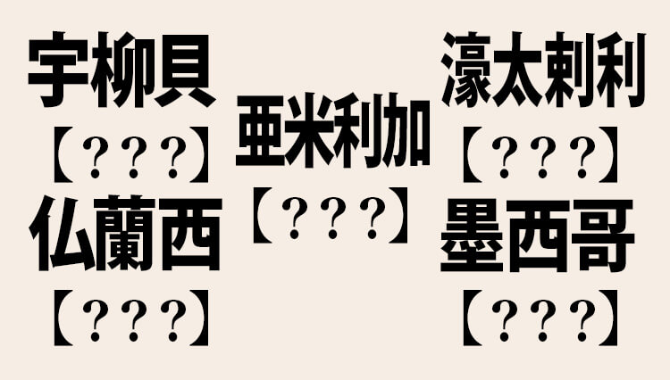 宇柳具、濠太剌利、白耳義･･･。これ何の意味だかわかる？【大人の漢字テスト】