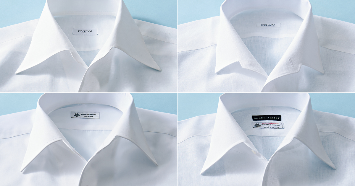ノータイがキマる！人気シャツ4ブランドの「イタリアンカラー」を比較