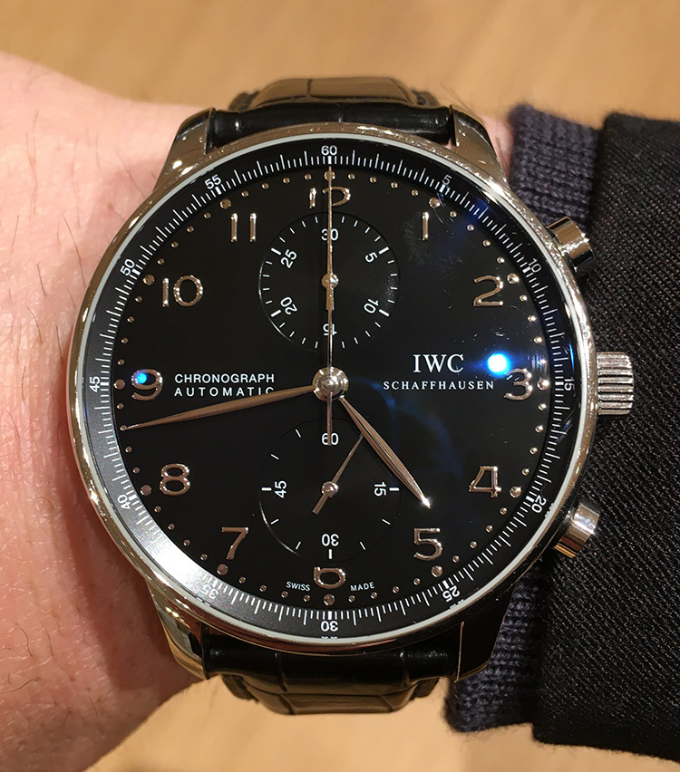 <p><strong>リデアカンパニー管理本部 本部長　入口豊和さんの愛用時計（2）<br />
IWC／ポルトギーゼ クロノグラフ</strong></p>
