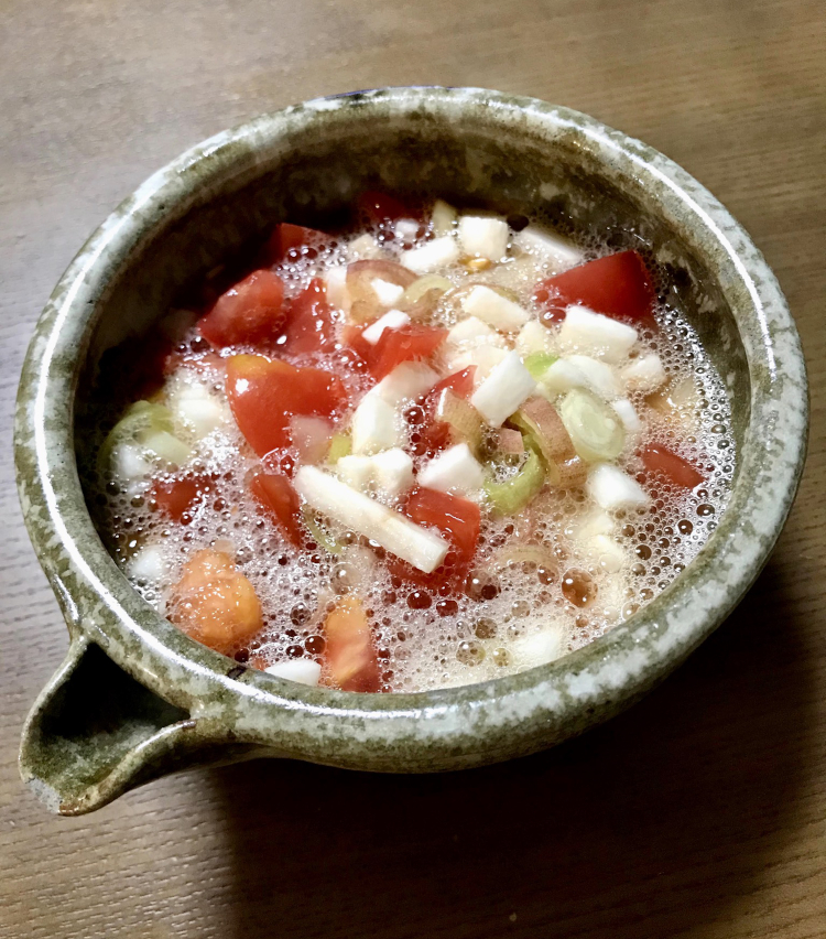 トマトと長芋のだし風