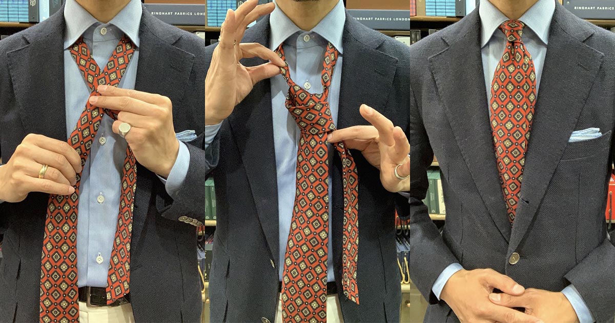 動画で解説】「セッテピエゲ」のネクタイ、どうやったら上手く結べる