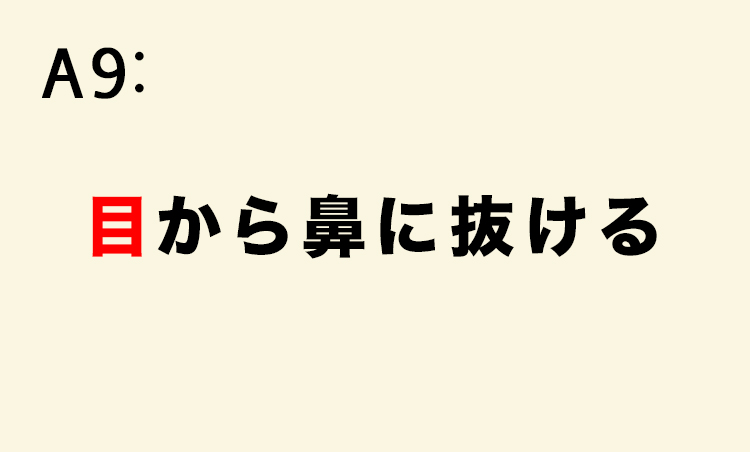 <p>【用例】彼は相手からの難問に対して、目から鼻に抜けるような回答をした。</p>
