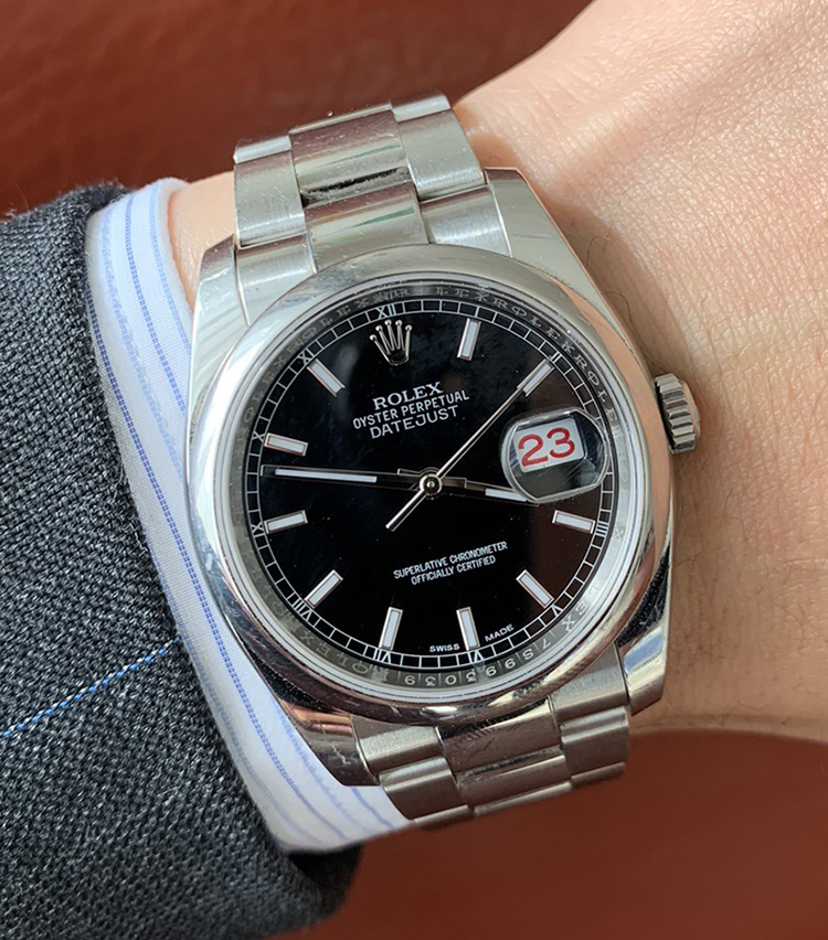 <p><strong>バーニーズ　ニューヨーク　MDメンズチーム　橋本侑太さんの愛用時計<br />ロレックス／OYSTER PERPETUAL DATEJUST</strong></p>
