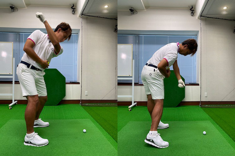 左右方向だけでなく、前後方向にも重心が動きすぎないように