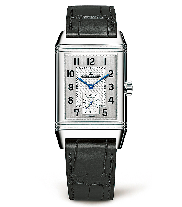 <p><strong>【着用はこちら！】JAEGER-LECOULTRE<br />
レベルソ・クラシック・ラージ・スモールセコンド</strong><br />
ポロ競技の際に時計が傷つくのを防ぐため、文字盤を反転できるユニークな機構を開発し、1930年代初頭に発表されたレベルソ。スモセコ付きのこちらは休日服にもよく馴染む。<figcaption>45.6×27.4mm。手巻き。SSケース。アリゲーターストラップ。64万8000円（ジャガー・ルクルト）</figcaption>
