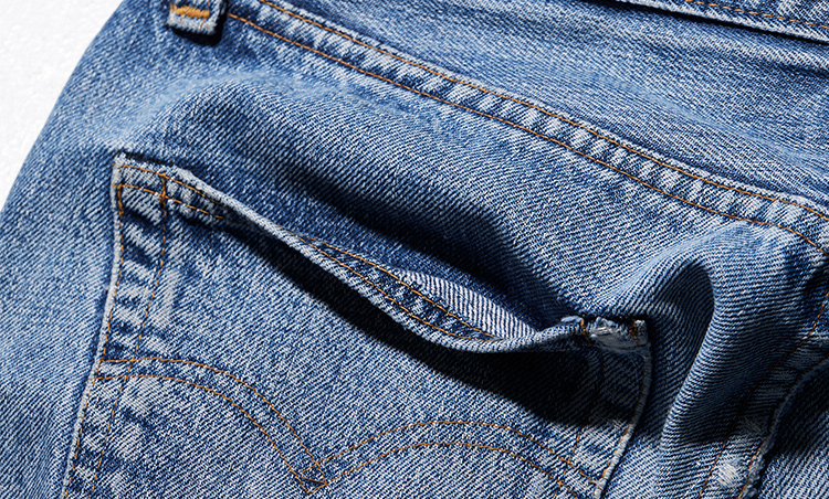 <p>“The 66 model  is split into the “early” and “late” models, and when it comes to distinguishing  between the periods pay attention to the inside face  of the pockets. The ones that have chain stitching just like the hem are from the late period, and the ones that are single needle stitched as in the photo above, fall into the category of early period.”</p>
