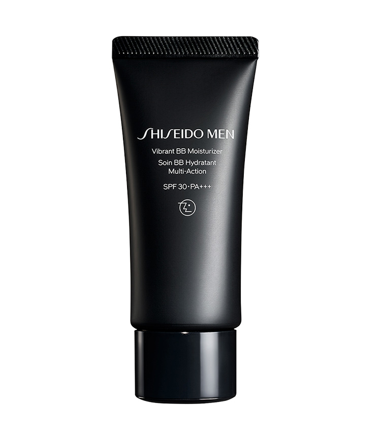 <p><strong>Shiseido Men<br />
シセイドウメンのヴァイブラント BBモイスチャライザー</strong><br />
完全リニューアルを遂げたプレステージブランドのお勧めは保湿ができ、潤いを長時間キープしながら、オンライン会議で目立つ赤みや青ヒゲ、シミ、くすみ等を一掃して肌トーンの調整を。40g 4000円（SHISEIDOお客さま窓口）</p>
