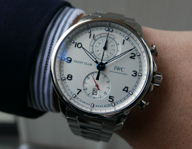 <p><strong>第2位：IWC<br />
ポルトギーゼ・ヨットクラブ・クロノグラフ</strong><br />
「ポルトギーゼコレクションの中でも、ひときわエレガントでスポーティな装いが特徴のヨットクラブ・クロノグラフ。上品なブレスレット仕様になっており、余裕のある大人の雰囲気を醸し出すことができます」（Oro-Gio・ブランドマネージャー 山本昌平さん）</p>
