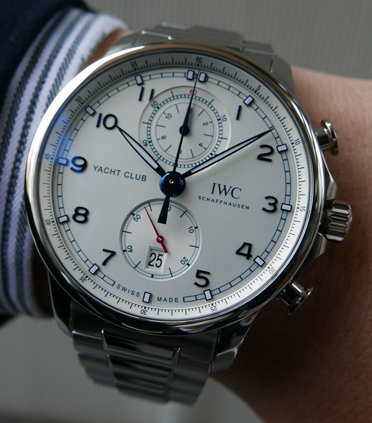 <p><strong>第2位：IWC<br />
ポルトギーゼ・ヨットクラブ・クロノグラフ</strong><br />
ケース径：44.6㎜　ケース素材：ステンレススティール　ベルト素材：ステンレススティール　ムーブメント：自動巻き　価格：154万円</p>
