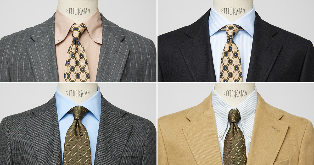 【一点物コーデ】セットアップ　ネクタイシャツ　ダークグリーン　ペイズリー柄 一点物コーデ】セットアップ ネクタイシャツ ダークグリーン