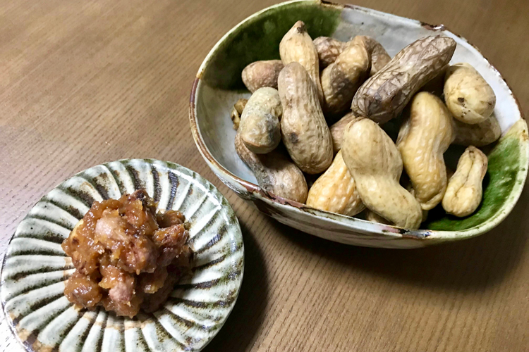 生落花生で二品