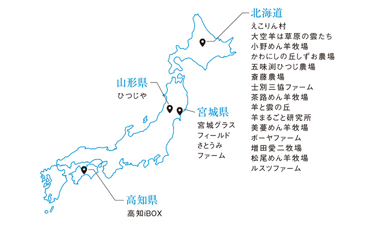 日本各地の羊牧場