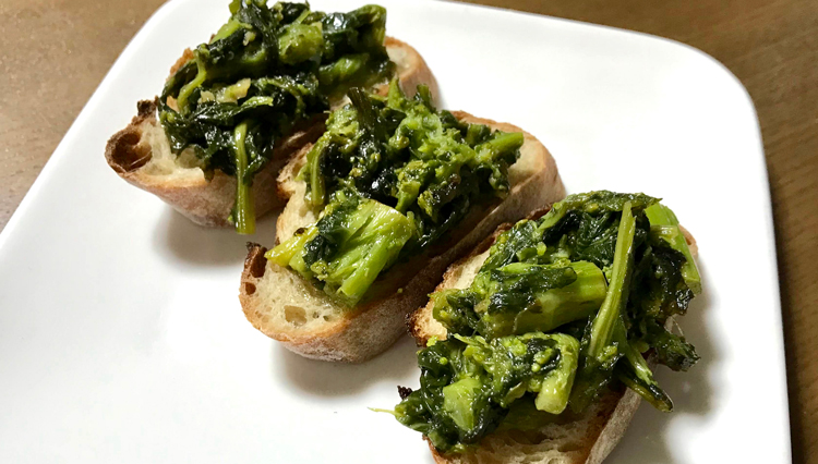 自宅で簡単イタリアンおつまみ！「菜の花のくたくた煮」