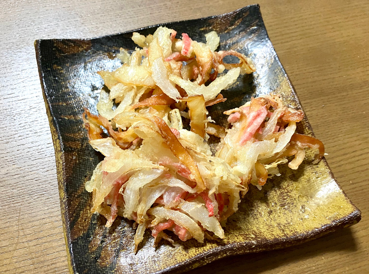 いかくんと新玉ねぎのかき揚げ