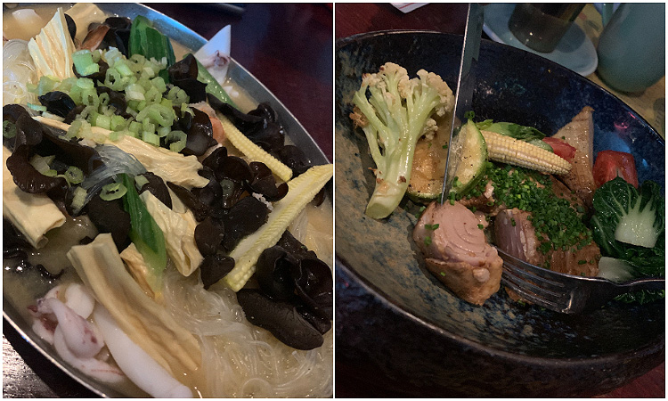 春雨スープ、鮪の脳天のステーキ