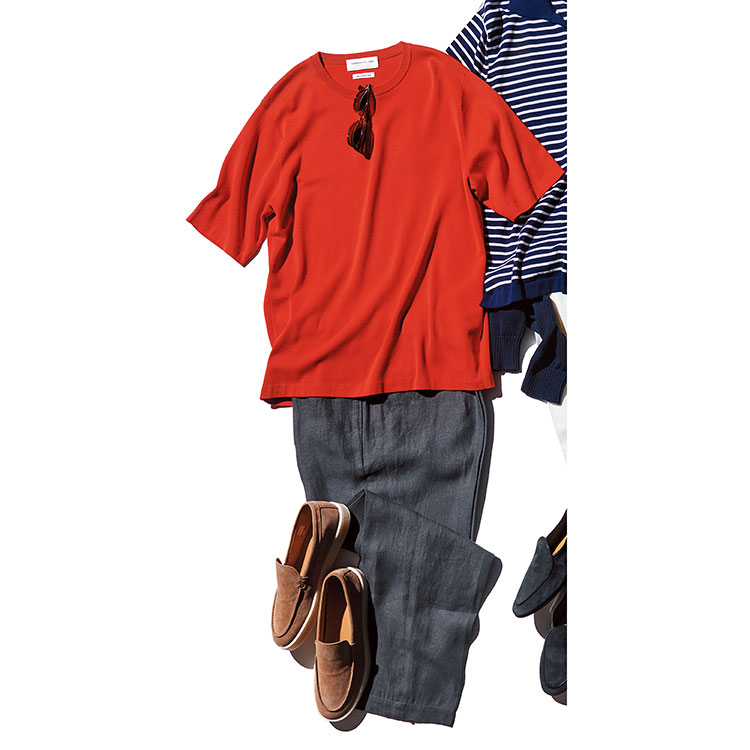 Short Sleeve × Linen Trousers Style 01