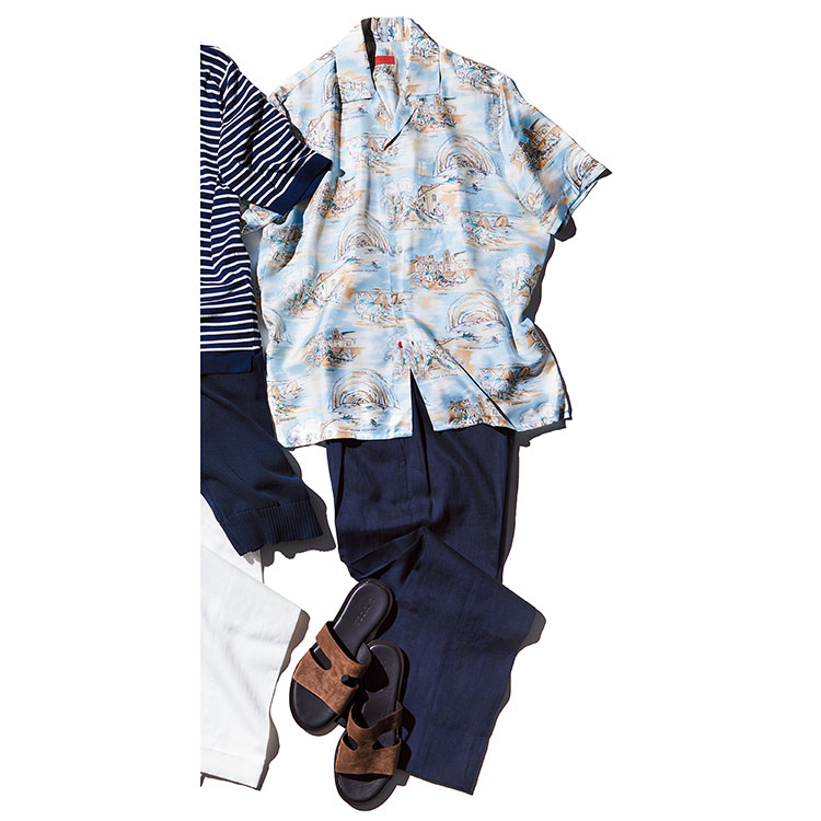 Short Sleeve × Linen Trousers Style 03