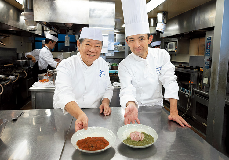 菊乃井の村田吉弘さん、国ホテルの総料理長、杉本 雄シェフ