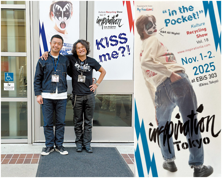 米国、L.A.で毎年開催される「インスピレーション」会場にて藤原さんと肩を組む主催者の田中凛太郎さん